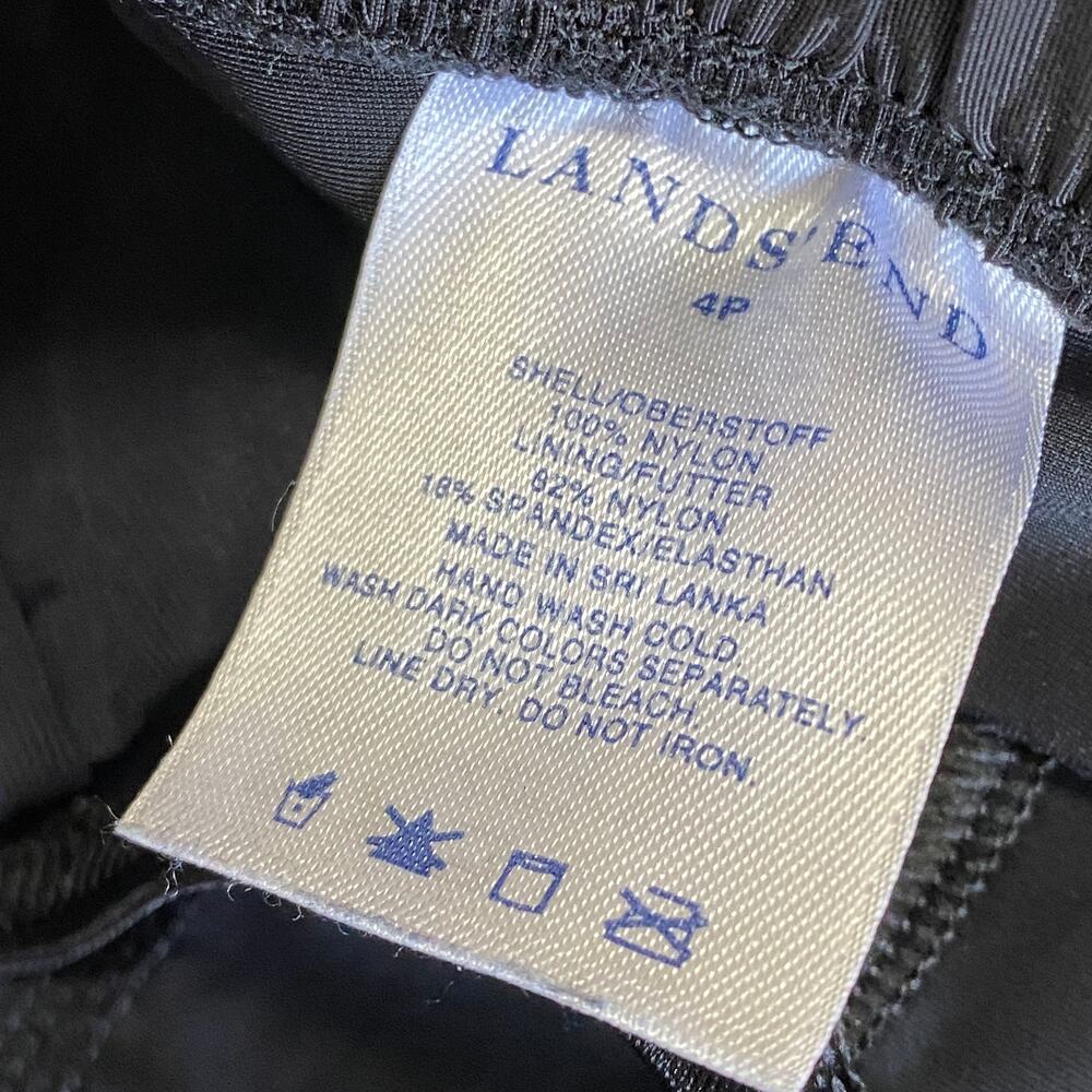 Lands End Swim Skort 4P Black Built In Shorts Skirt Swim Bottom Nylon Beach Pool - Picture 5 of 6